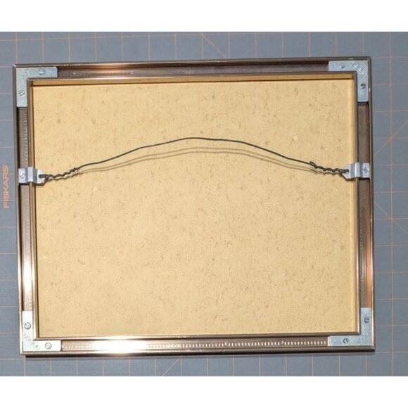 Framed Watercolor Landscape Painting Lavender Mat Rose-Gold Frame signed - Picture 12 of 15